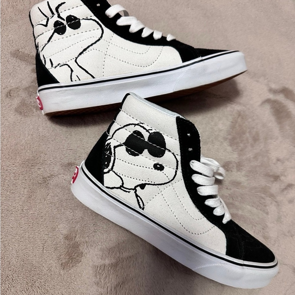 Vans x Snoopy Peanuts sk8 Hi shoes women’s size 6 cross listed on Mercari